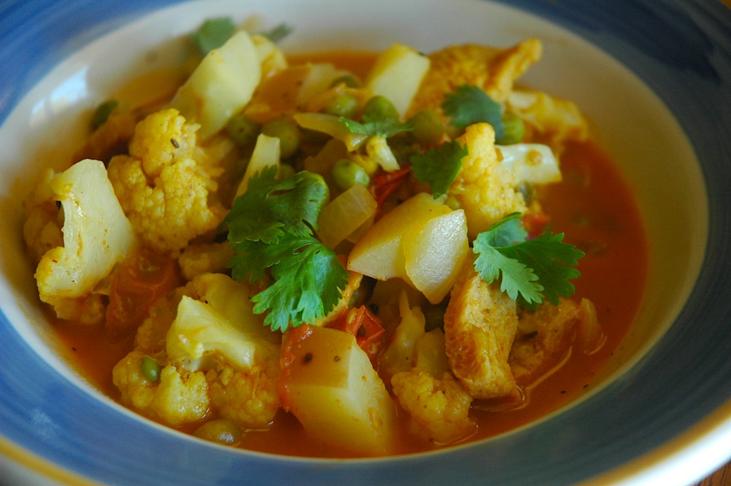 Cauliflower Curry with TVP