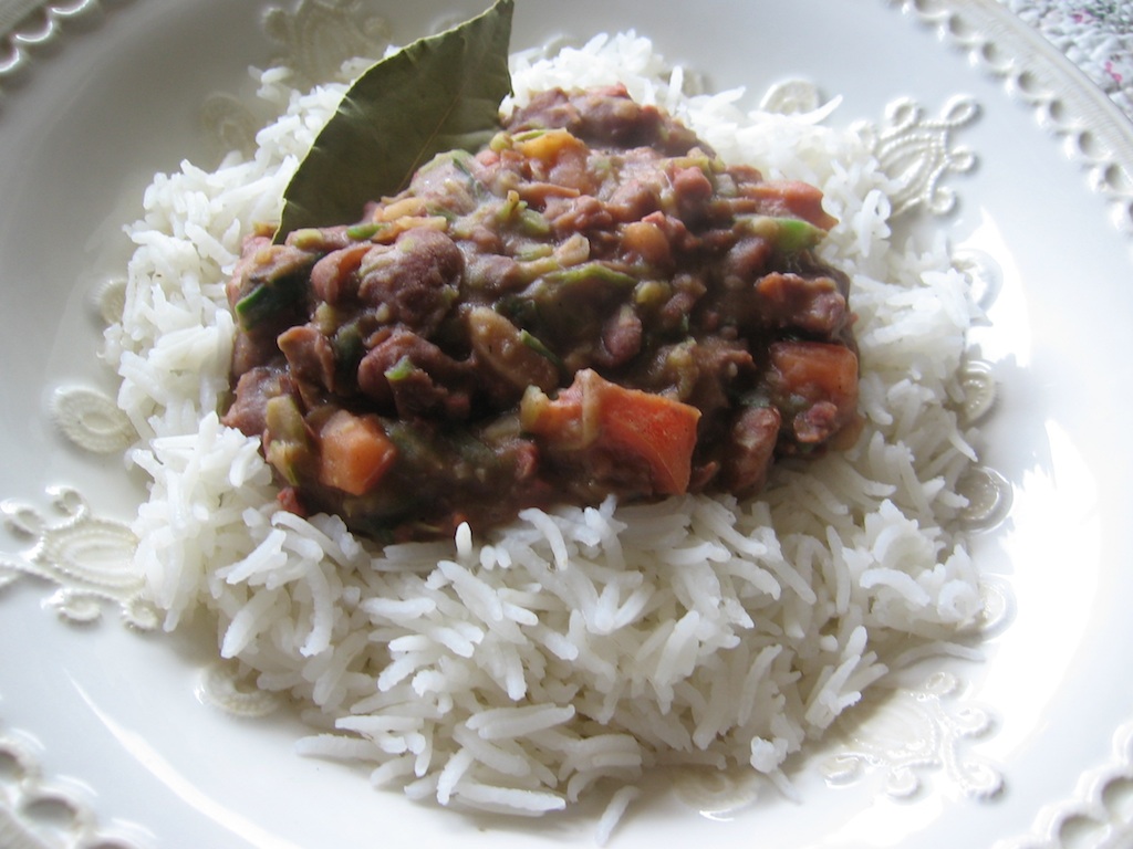 Creole Red Beans and Rice : with Soy Bacon Bits