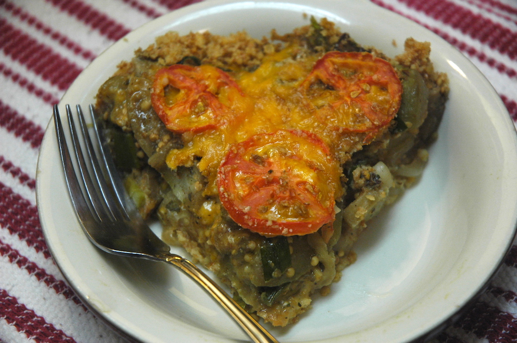 Eggplant Wheat Germ Pie