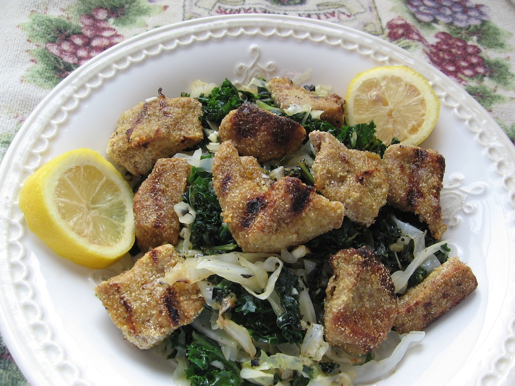 Grilled Terkettes on Bed of Greens