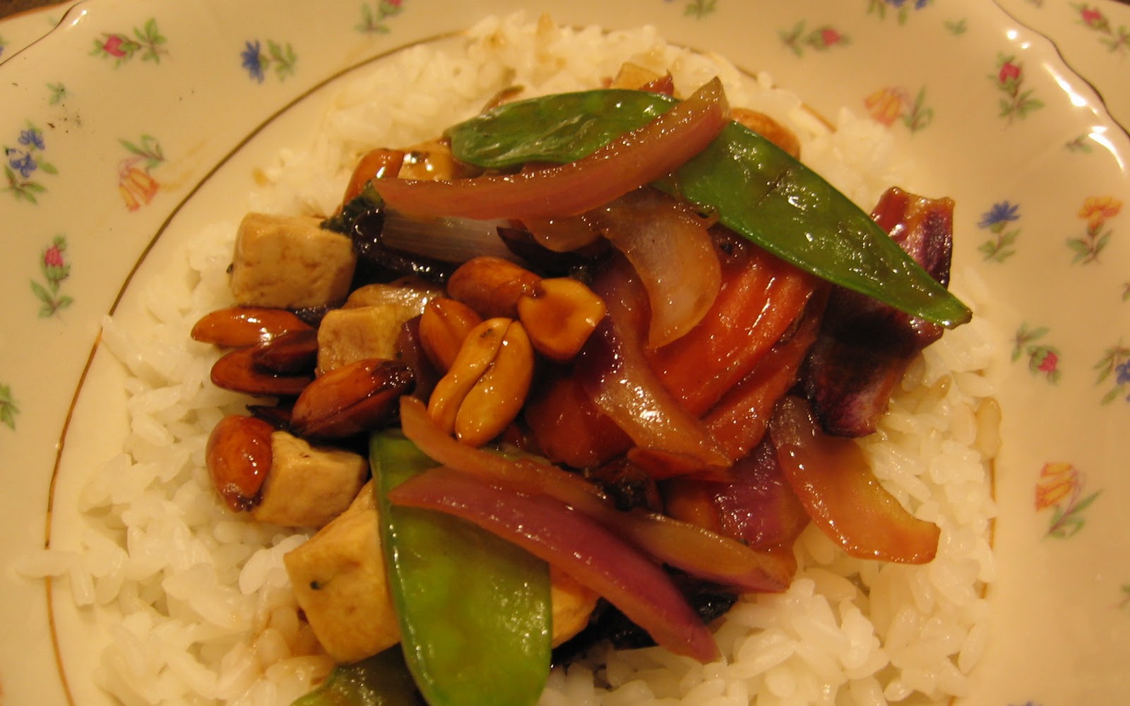 Kung Pao Tofu with Toasted Peanuts