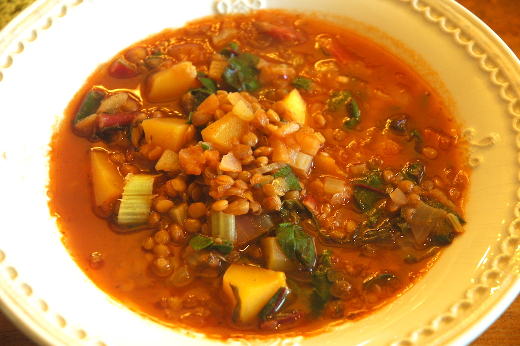 Lentil Soup with Chard and Squash