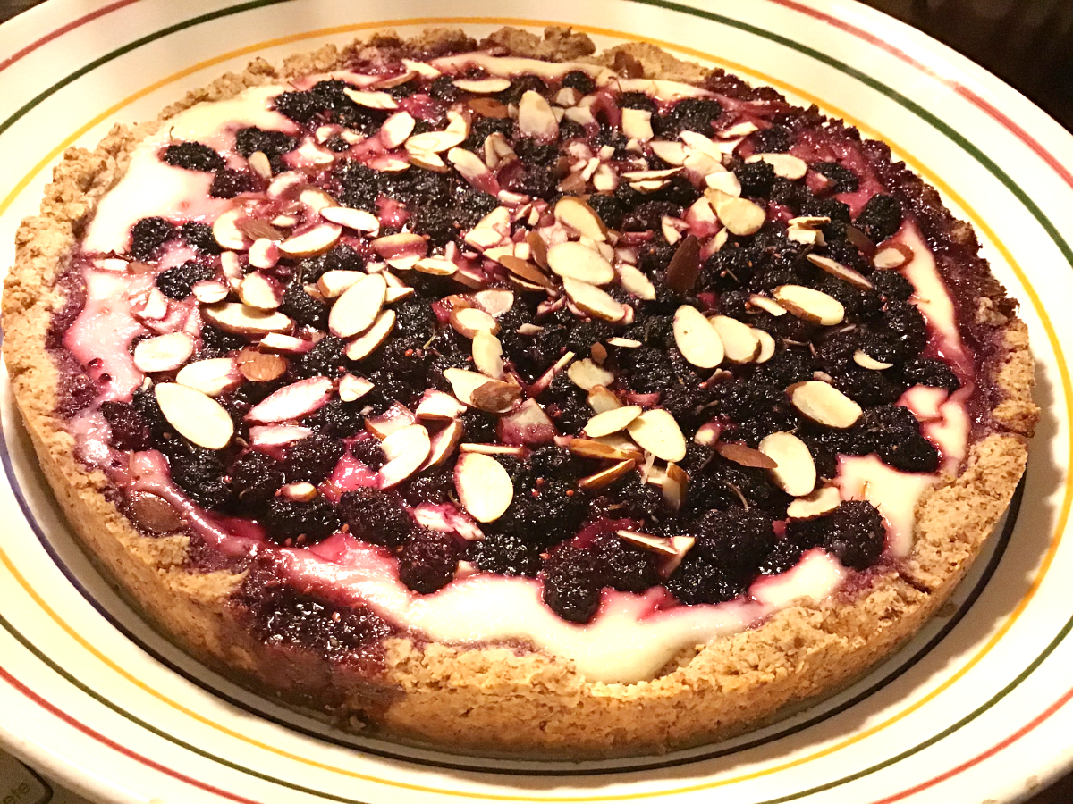Mulberry Tart with Almond Crust