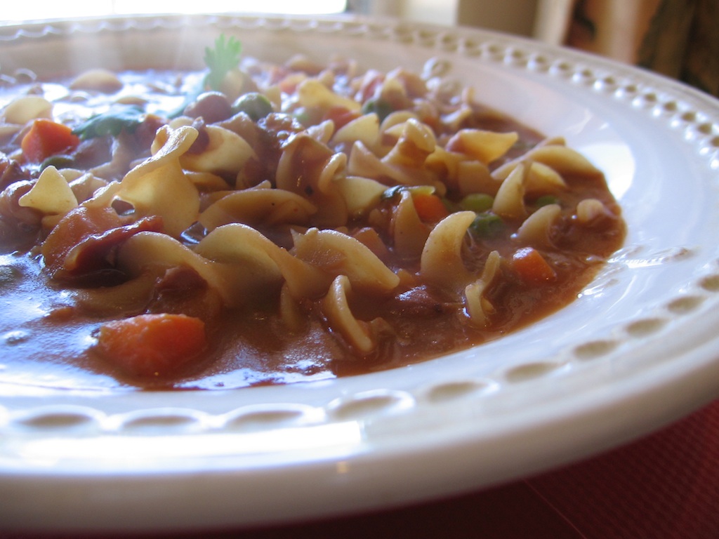 Noodle Refried Bean Soup