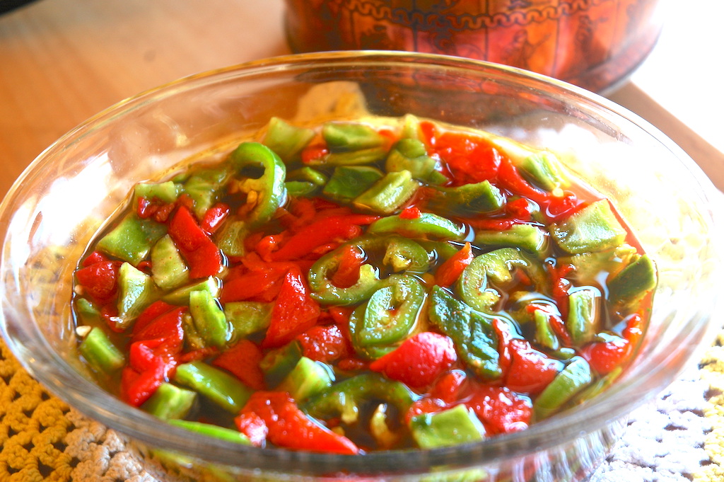 Pickled Nopales and Peppers