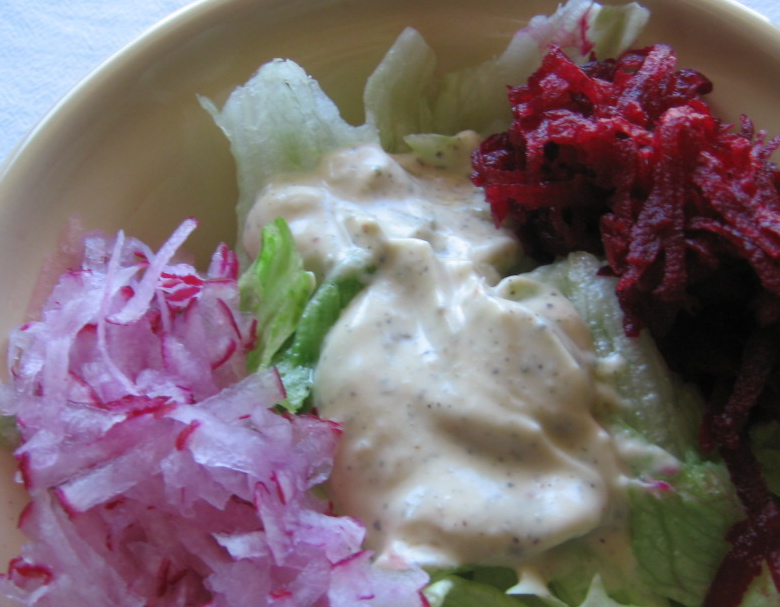 Radish Beet Salad with Creamy Italian Dressing