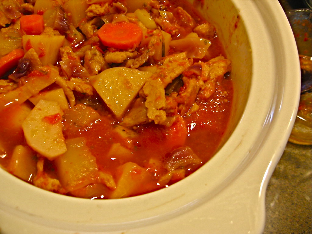 Soy Curl Zucchini Stew : Crock Pot