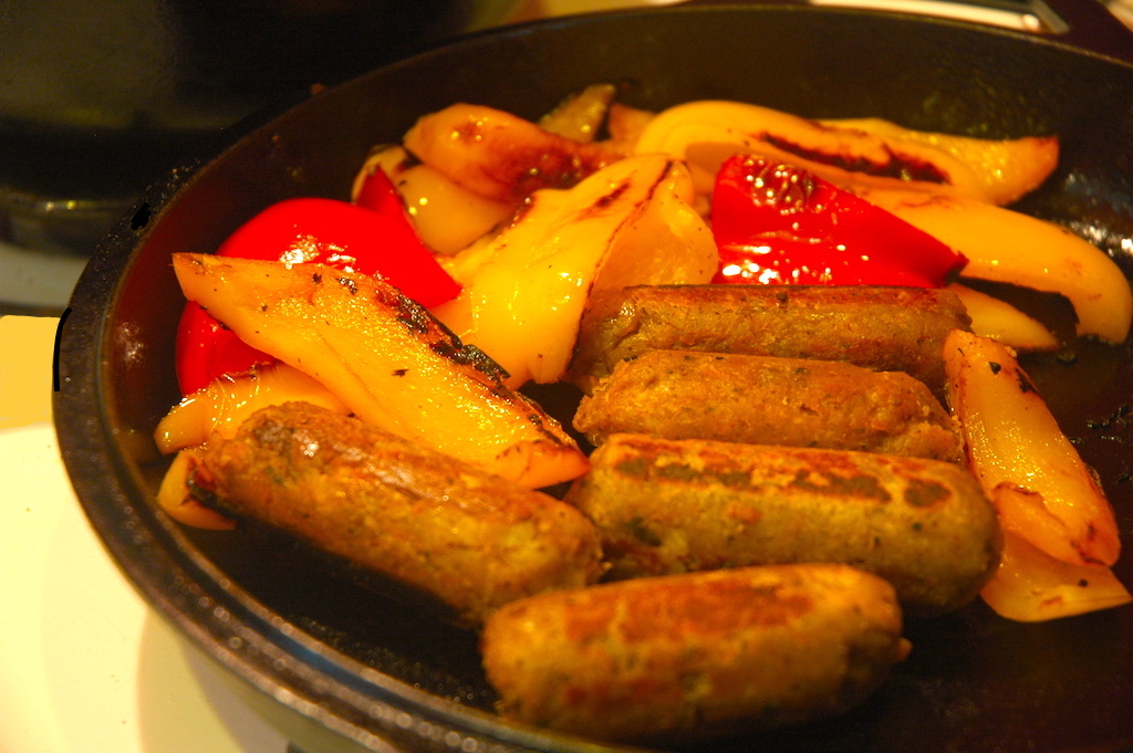 Vegetarian Sausages in Casings