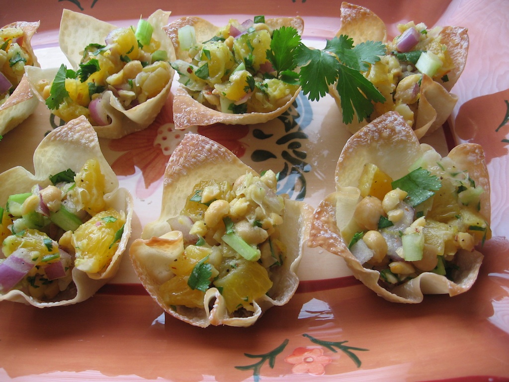 Vegetarian Wonton Canapes